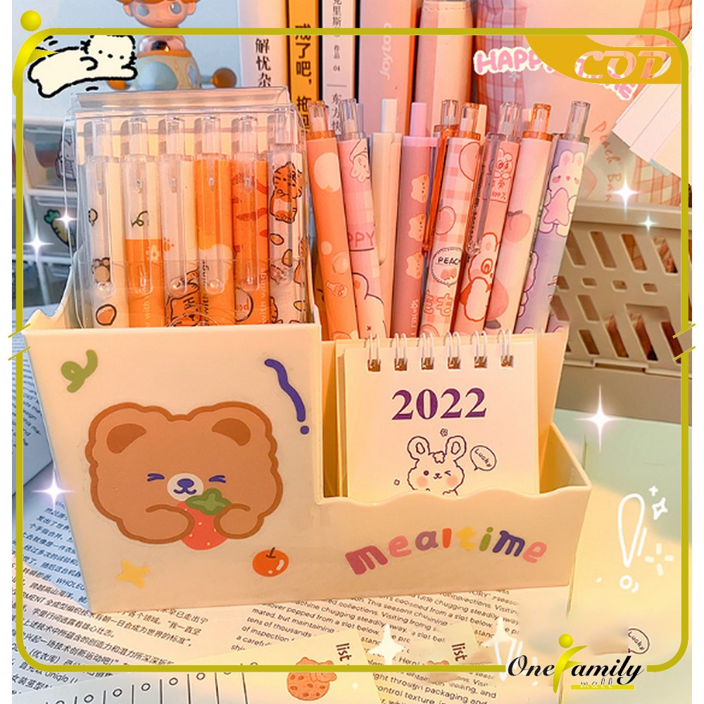 

ONE-A43 Pulpen Mekanik Pen Gel 6PCS Motif Cartoon Pena Bolpoint Stationary Alat Tulis Pelajar Dan Kantor