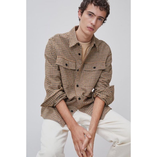 kemeja jacket overshirt twill h&m
