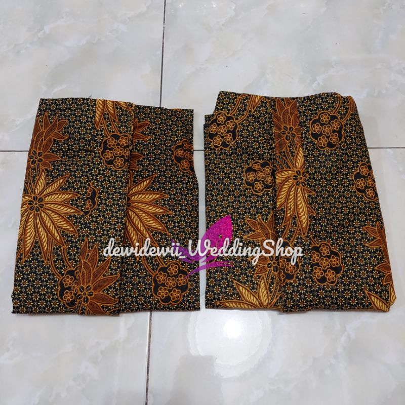 Set Jarik Cewek Cowok + Blangkon, Motif Bunga Hijau