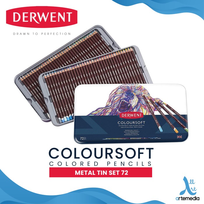 

[COD] Derwent Coloursoft Pencils Color Set 72 Tin - 72 NEW COVER