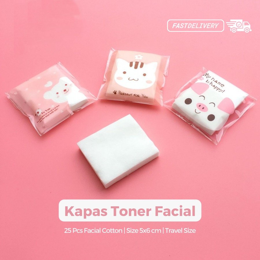 KAPAS TONER ISI 25PCS / KAPAS WAJAH TIPIS MAKE UP KARAKTER F892