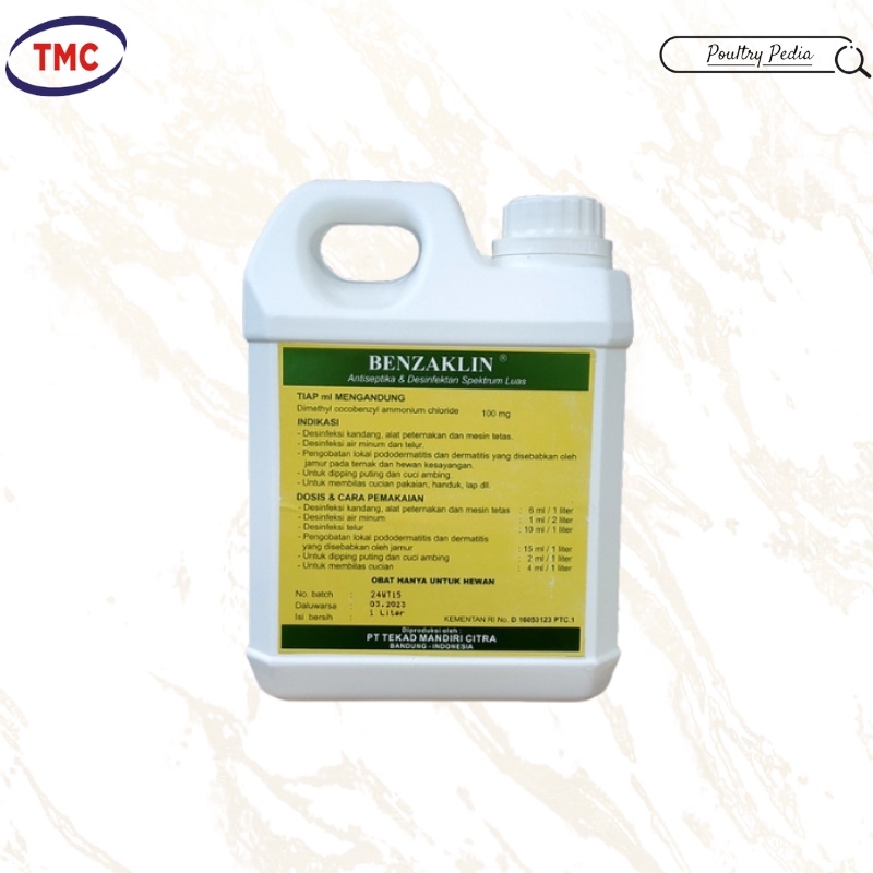 Benzaklin 1 Liter - Antiseptika & Desinfektan untuk kandang ayam