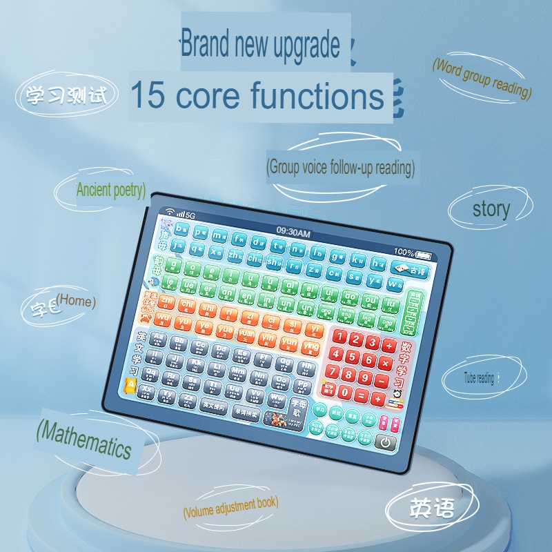 Mainan Edukasi Mesin Membaca Pinyin Learning Pad Machine Papan Suara Bahasa Cina 3in1 Belajar Mandarin Alphabet Berhitung Matematika Audio