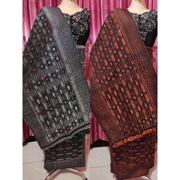 Pilkos piala kosong ulutorus purada korea benang kristal berkilau mengkilap songket tenunan tangan t