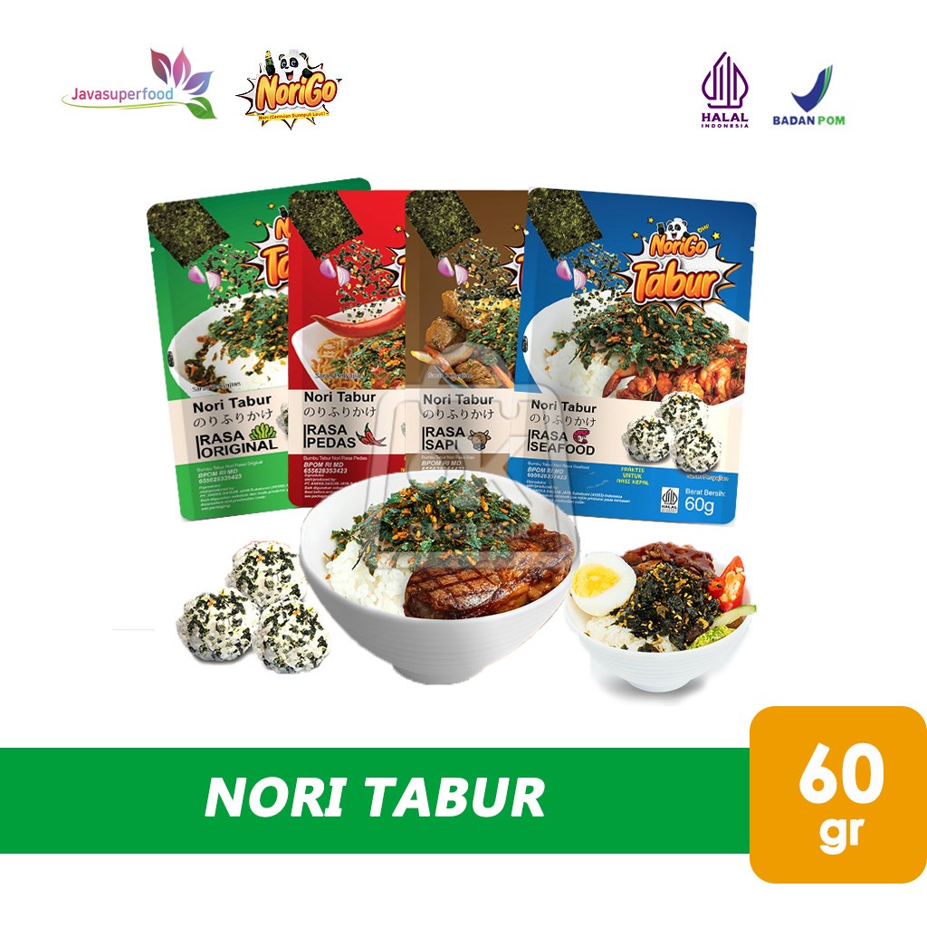 

Nori Tabur Rumput Laut Kering Panggang JSF (Pouch 60gr)