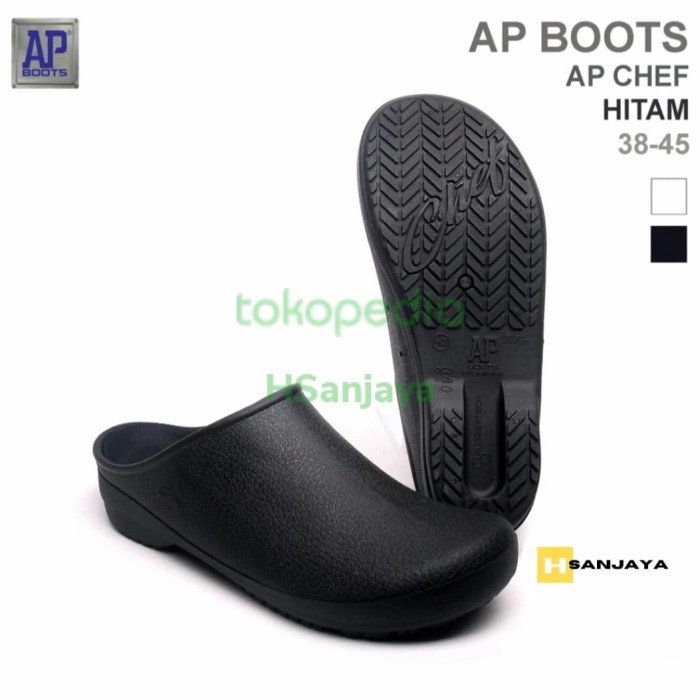Sepatu Chef Sepatu Dapur / Sepatu Ap Chef Meriah Hitam