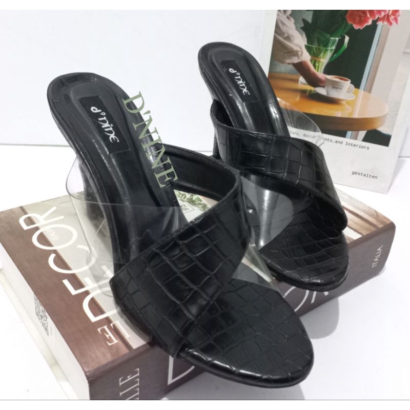 Sandal Wanita Sandal heels croco mika SH 13