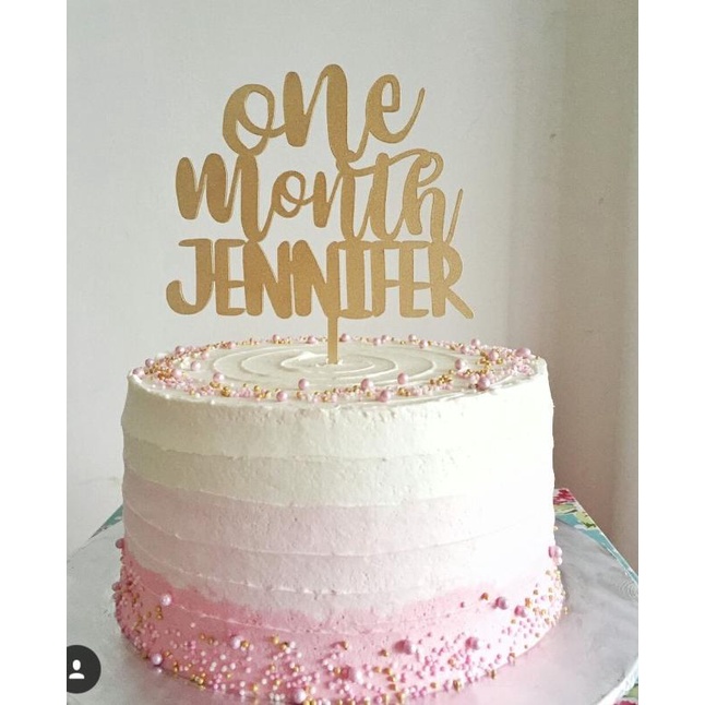 One Month Baby Topper / Topper / Hiasan Kue / Caketopper / Bunting