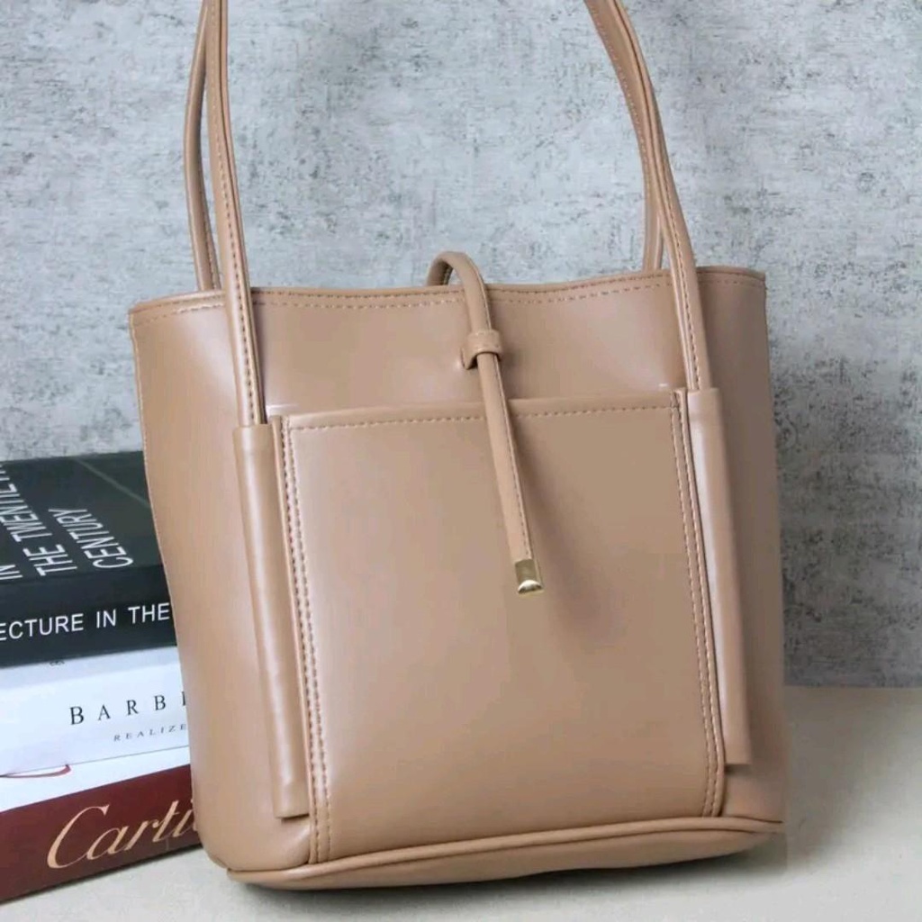 SNOWLY TOTEBAG ESTETIK SIMPLE KEKINIAN SIZE 31X26X11CM