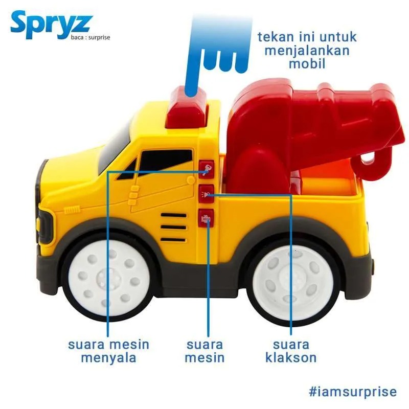 Mainan Mobil Pemadam Kebakaran / Konstruksi /Listrik Lampu &amp; Suara Spryz Press &amp; Go 1:24