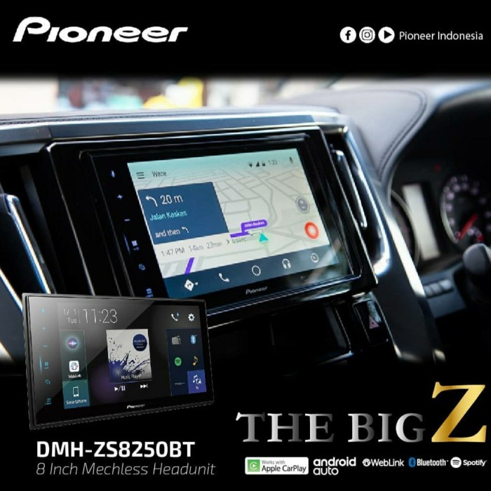 Pioneer DMH-ZS 8250 BT Incl FRAME TOYOTA + PnP+Steering remote socket