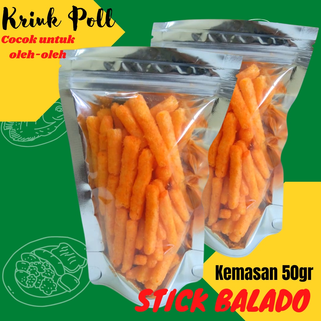 

Camilan Stick Balado Pedas Manis Kemasan 70 gr Cita Rasa Clasic LAUX PAUX SUROBOYO DIJAMIN RENYAH POLL