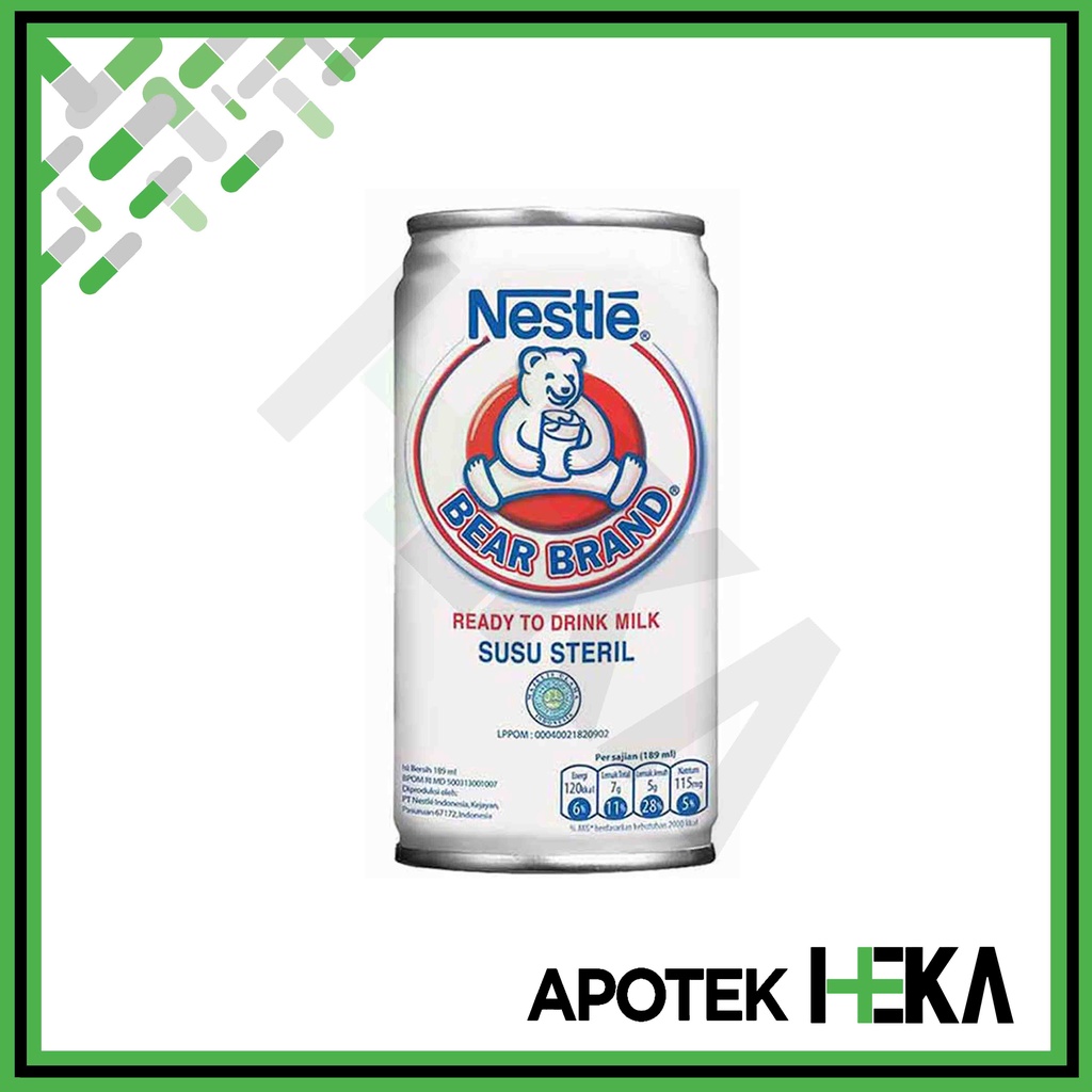 

Bear Brand Ready to Drink Milk 189 ml - Susu Steril Beruang
