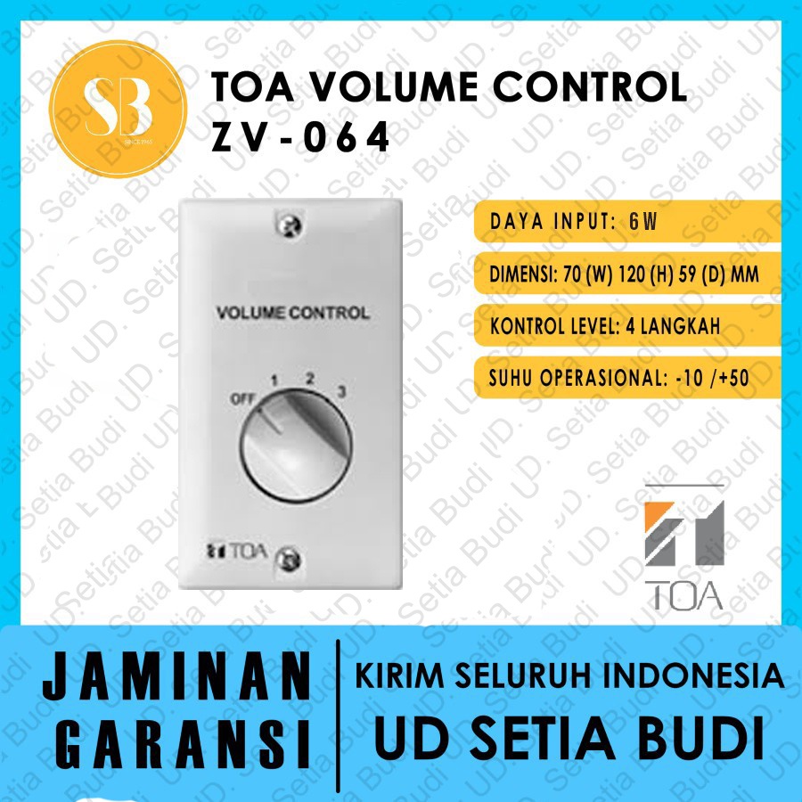 TOA Volume Control ZV-064 / ZV 064 / ZV 64 / ZV-64