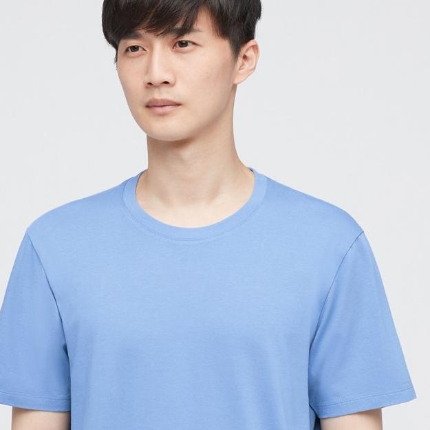 UNIQLO Kaos Pria Supima Cotton Crew Neck T-Shirt / Kaos Polos Pendek - 52Green