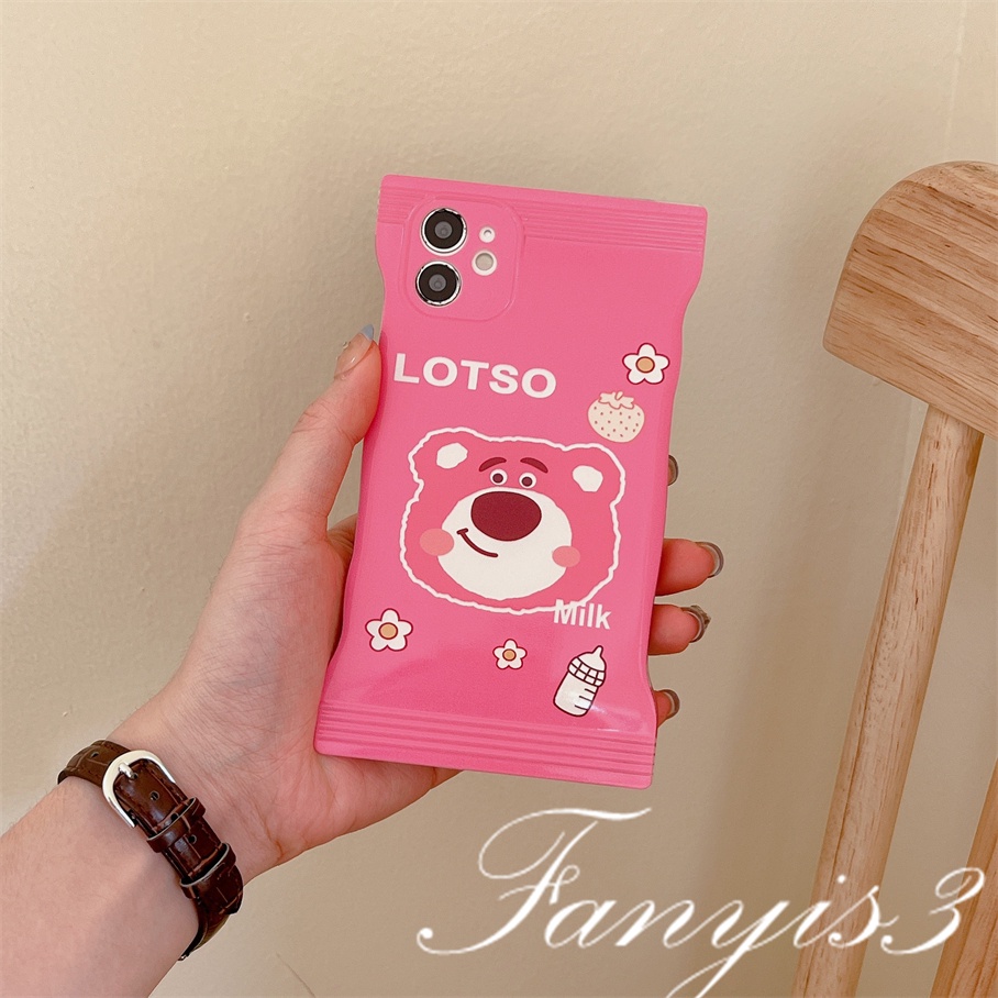 Redmi Note 11 Pro+ 11s 11 10s 10 9s 9 8 Pro Redmi 10C 10A 10 9 9A 9C 9T Poco X4Pro X3 Pro X3NFC M4 Mi 11 12 Lite 12T 10T 11TPro Soft Case Desain Kartun Beruang Strawberry Untuk