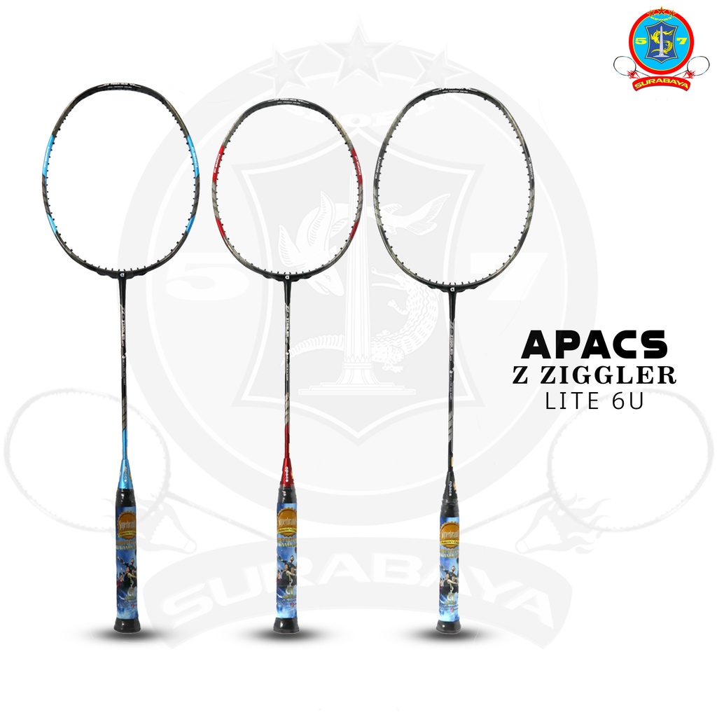 Raket Badminton Original Apacs Z Ziggler Lite 6U Bonus Senar dan Tas