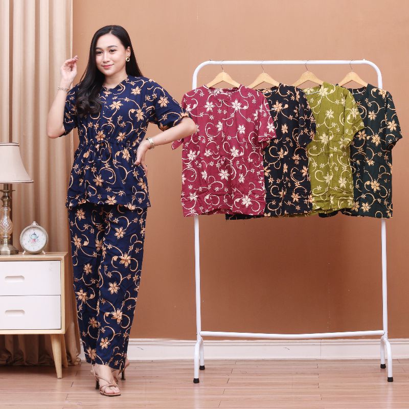 Stelan cp ANDIN stelan tyedye.batik piyama.batik baju tidur.daster cantik.setelan wanita busui.onese