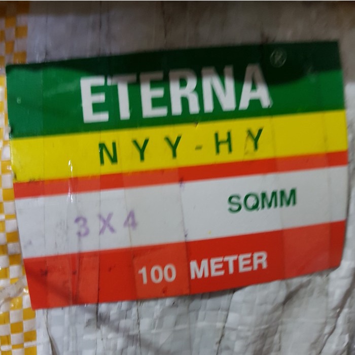 Eterna Kabel Listrik Hitam Serabut Nyyhy 3 X 4 / 3X4 Mm ( 100 Meter ) Cod