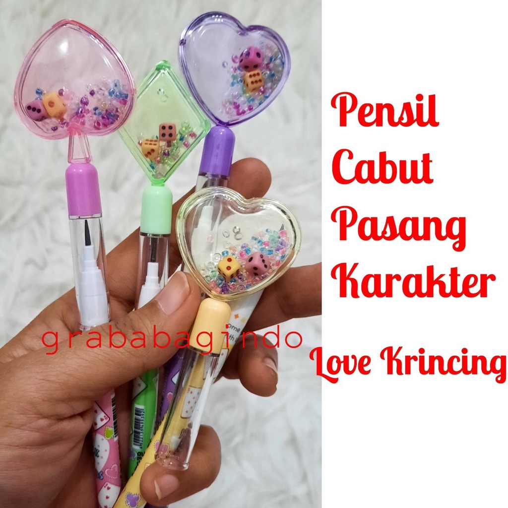 

PENSIL CABUT PASANG KARAKTER LOVE MAINAN KERINCING/PENSIL MAINAN KERINCING