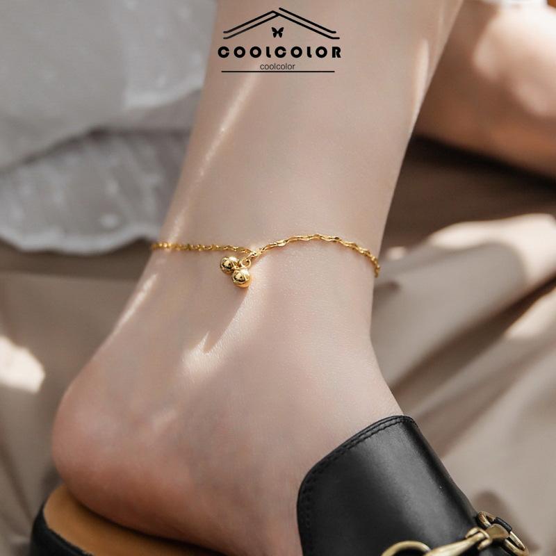 COD❤️Anklet Emas 18K Wanita Titanium Steel Fairy Sederhana Tidak Memudar Rantai Tipis- cl