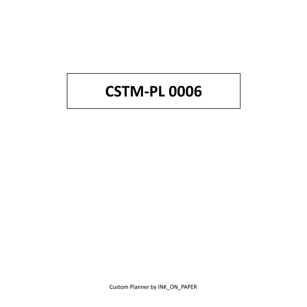 

CUSTOM PLANNER, CSTM-PL 0006 by INK_ON_PAPER