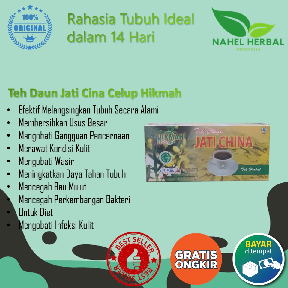 Obat Diet Wanita Ampuh Dalam 1 Minggu - The Celup Daun Jati Cina Hikmah Herbal - Jamu Pelangsing Bpo