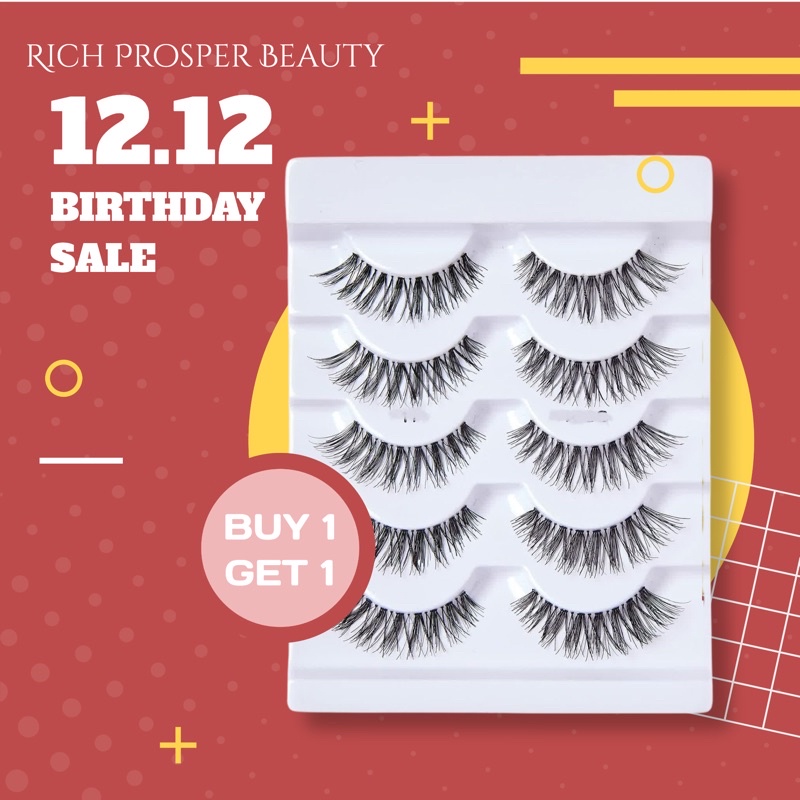 BUY 1 GET 1 - HUMAN HAIR WISPIES EYELASHES MULTICPACK ISI 5 - NATURAL VOLUME CURL