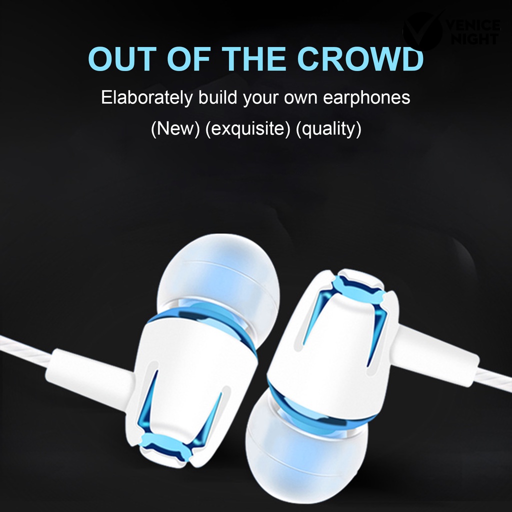 (VNEP) (Berkabel) YM108 Earbud Universal Wire Control Heavy Bass 3.5mm Ergonomis In-Ear 4D Stereo Earphone untuk Olahraga