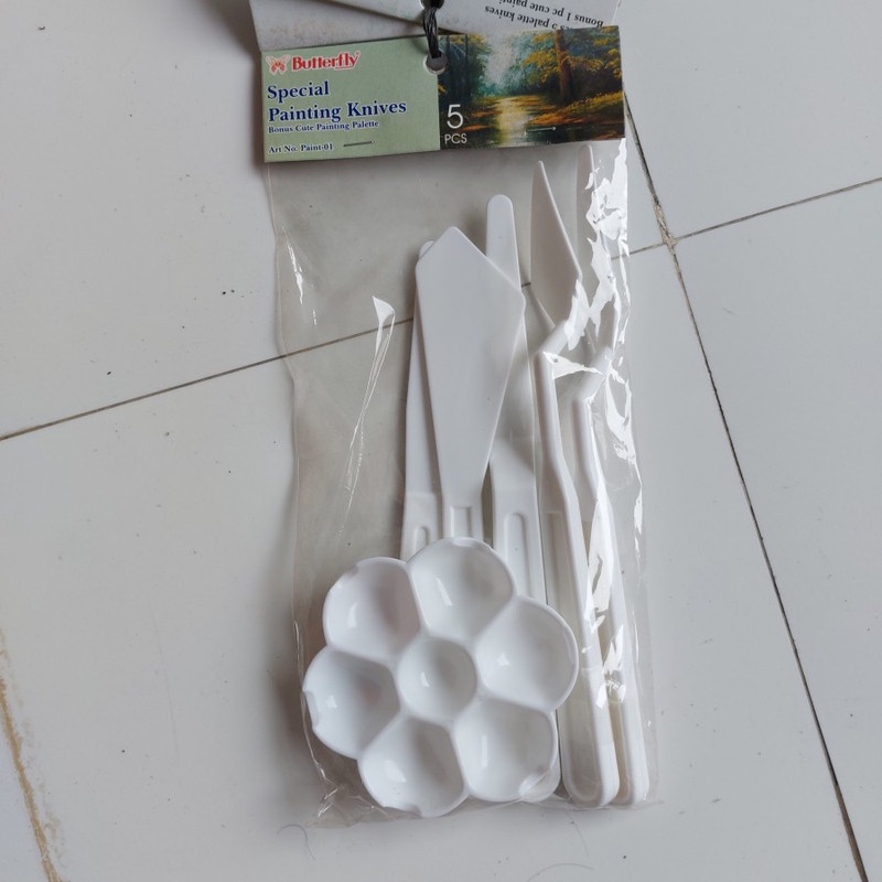 

1 SET Pisau Alat Lukis Butterfly Paint 01 Bonus Palet