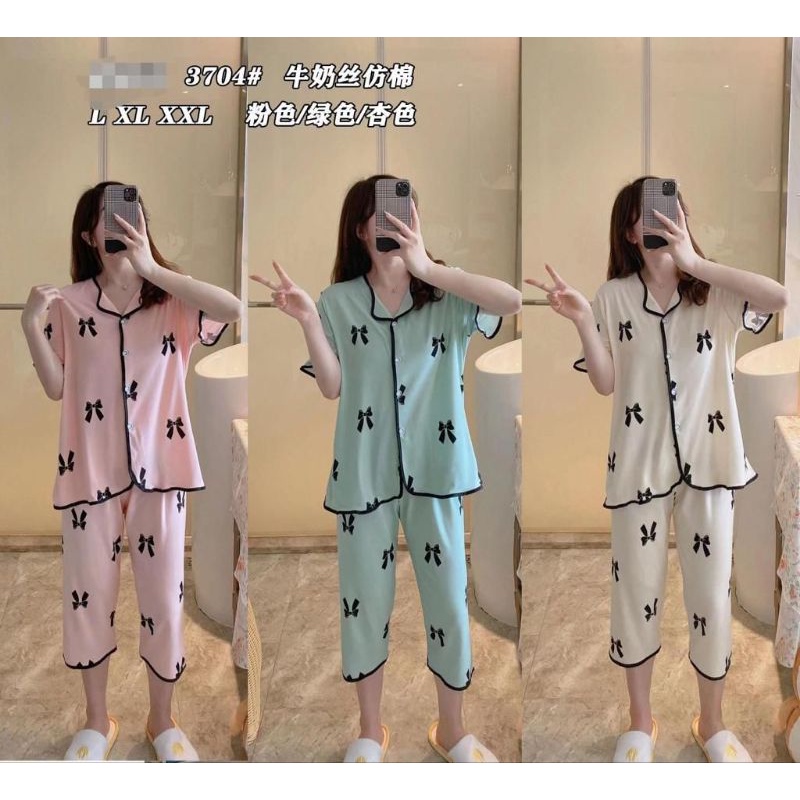 BAJU TIDUR PIYAMA WANITA IMPORT/BAJU TIDUR SETELAN  IMPORT