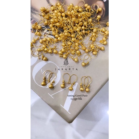 Anting Gawil Bola Pasir Kadar 6K ll 0,50 DEWASA