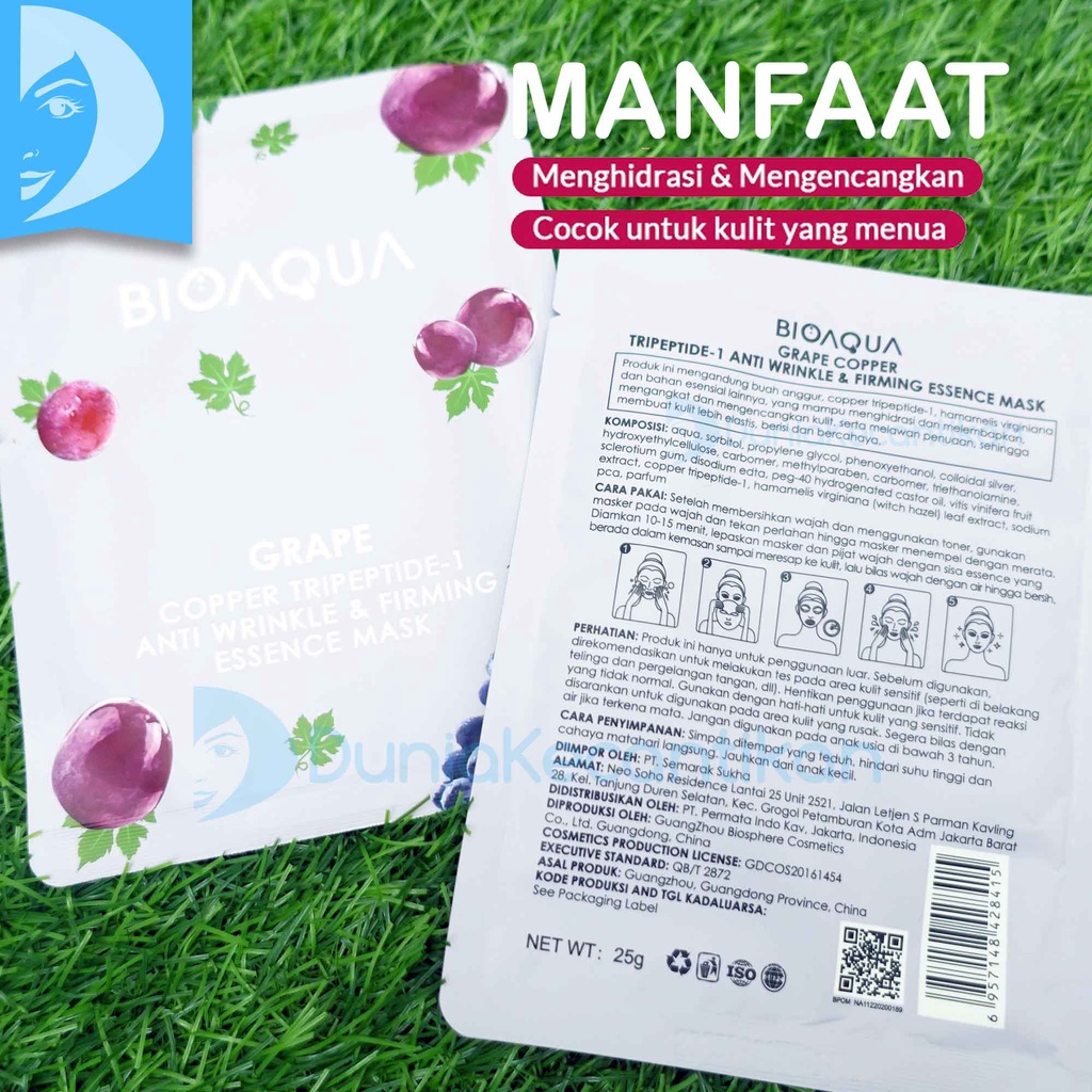 BIOAQUA sheet mask Hydrating and Moisturizing Mask Masker Wajah BPOM Masker Bio Aqua