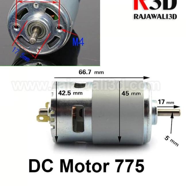 Dinamo DC Motor 775 80W 12-24v 4000-8000rpm Mini Spindle