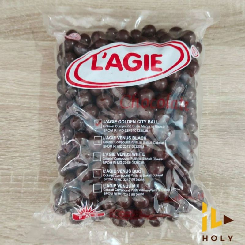 

Lagie Golden City Choco Ball (1kg) Kemasan Asli / Coklat Biskuit Bola