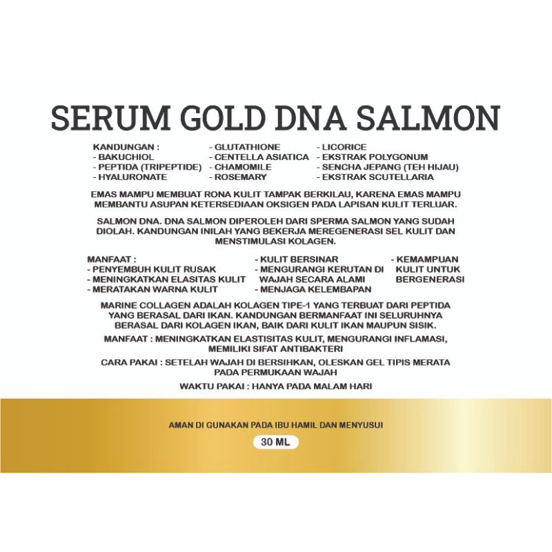 SERUM GOLD DNA SALMON 30ML (UPGRADE DOSIS)