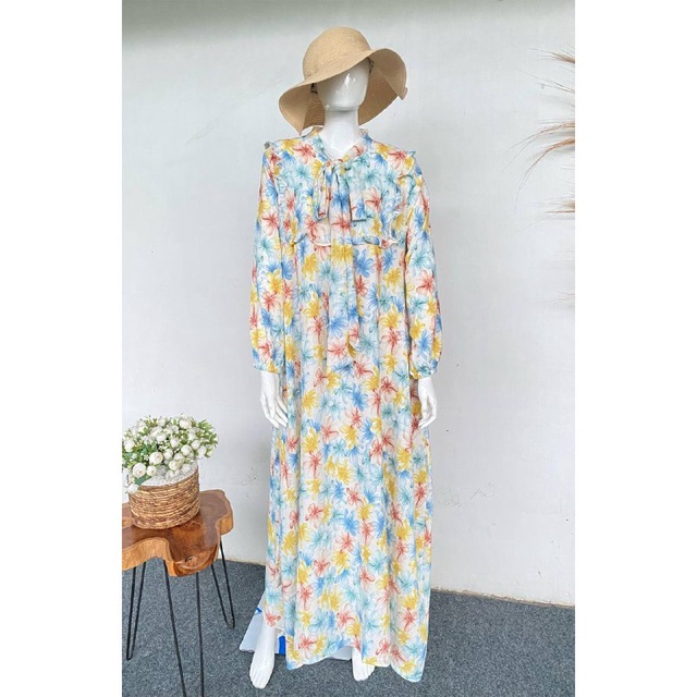 1KG MUAT 4PCS | BINARA MAXY DRESS RENDA RUFFLE HITS OOTD SELEBGRAM FASHION GROSIR MURAH WANITA