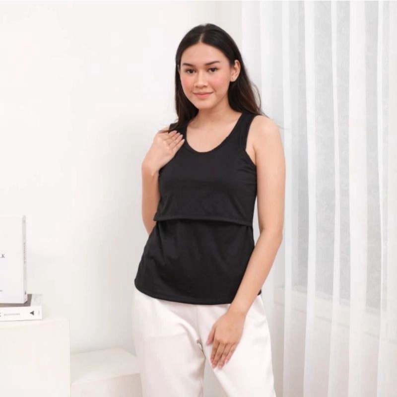 Tanktop Ibu Menyusui, Tenktop Bumil Busui Bahan Katun, Baju Ibu Menyusui, Baju Busui Bahan Kain Premium Tidak Tembus Pandang