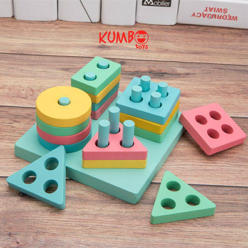 Mainan Edukasi Anak Puzzle Geometri Kotak