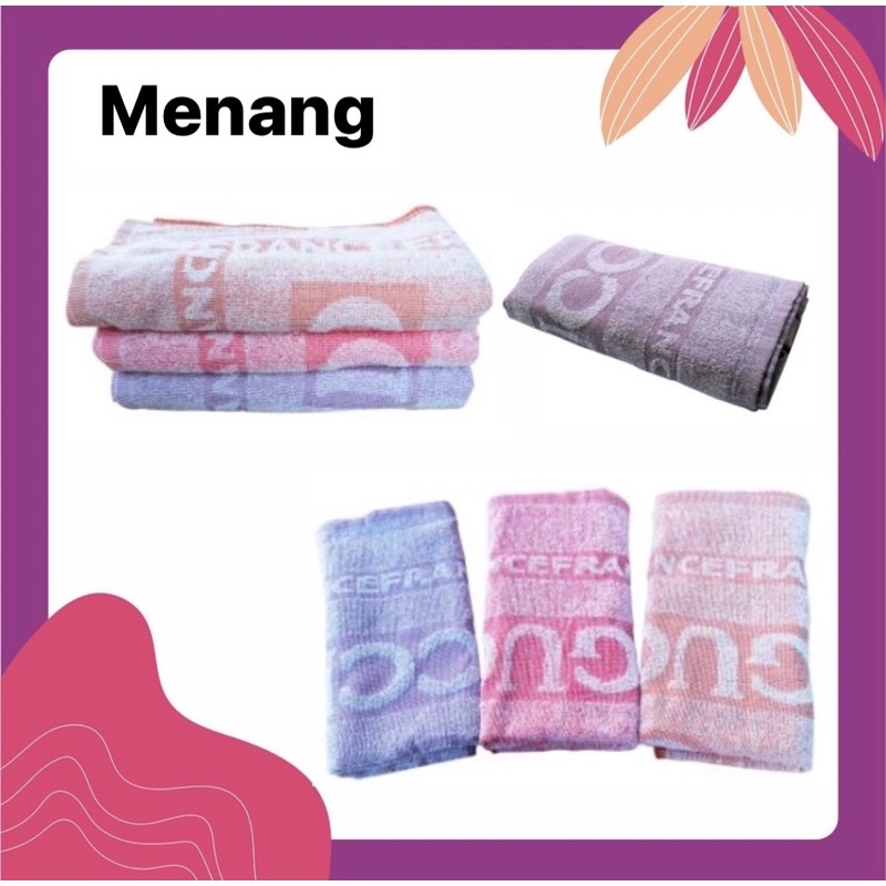 Handuk Mandi Dewasa MONETER Motif Polos 70x125 cm - Random Colour