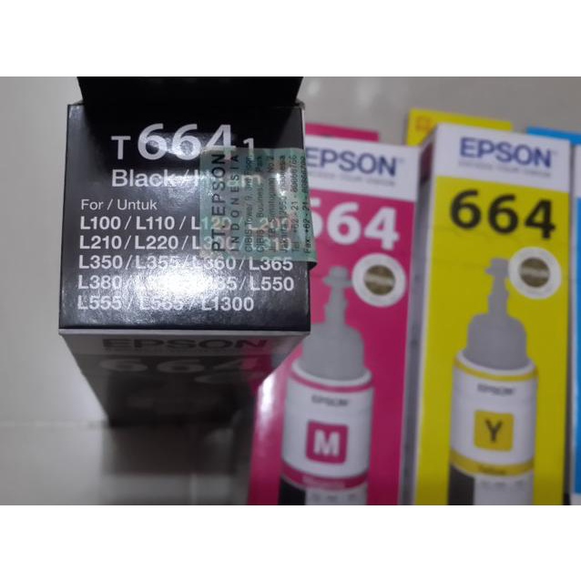 Tinta asli epson T 664/tinta ori L310/L380/L 385/L485/ - Hitam