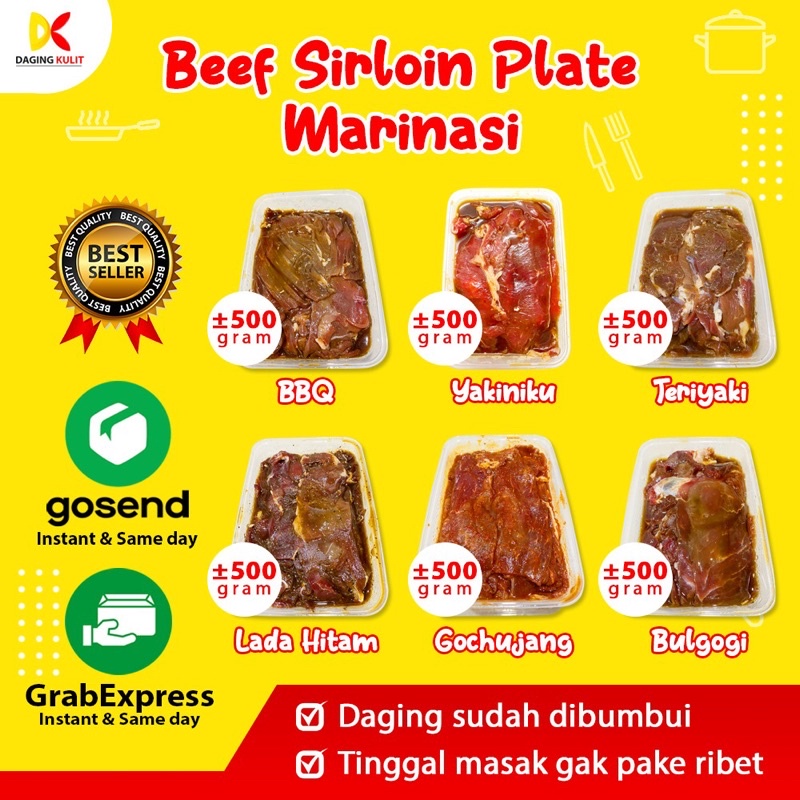 BEEF SIRLOIN MARINASI / DAGING SAPI MARINASI / DAGING SIRLOIN MARINASI / SIRLOIN SLICE BUMBU