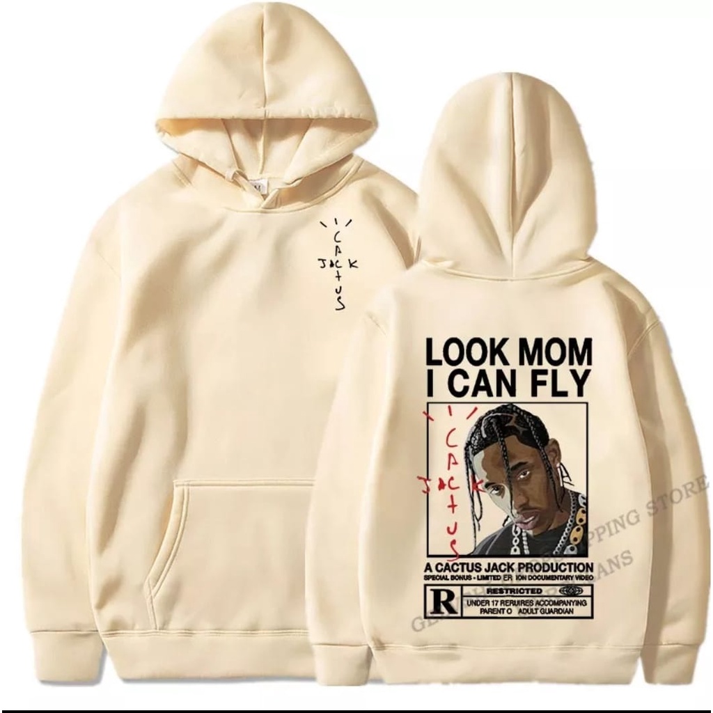 CACTUS JACK| Sweater Hoodie Jumper Distro LOOK MOM I CAN FLY - Jaket Hoodie Black | Jaket Sweater Hoodie Pria Distroo 2022