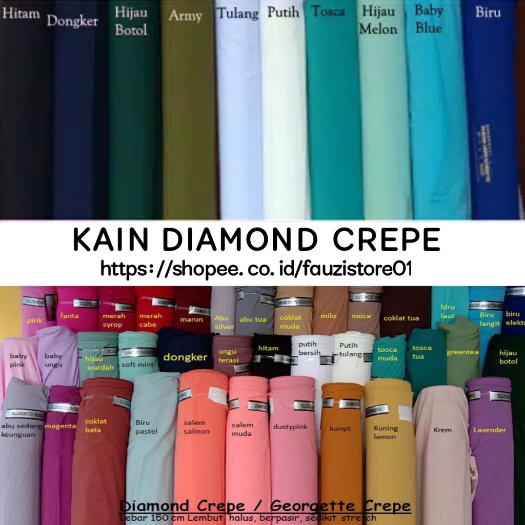 Harga Spesial Live Bahan Kain Diamond Crepe 1 meter