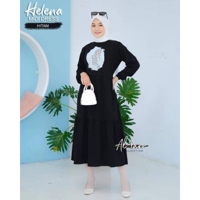 HELENA MIDI DRESS ORI ALFARO DRESS SALUR VIRAL MODERN KEKINIAN