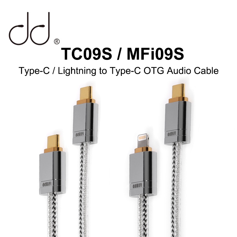 Kabel OTG ddHiFi TC09S MFi09S Type-C Kemurnian Tinggi Litz Kawat Perak Murni Dan Kawat Tembaga Bebas Oksigen