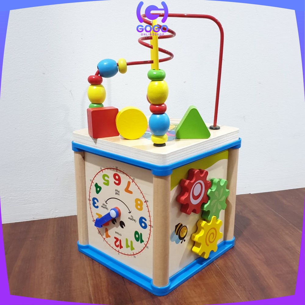 GOGO-M65 Mainan Edukasi Anak Puzzle Kayu Intelligence / Wisdom Box Busy Box Multifungsi Wooden Toys