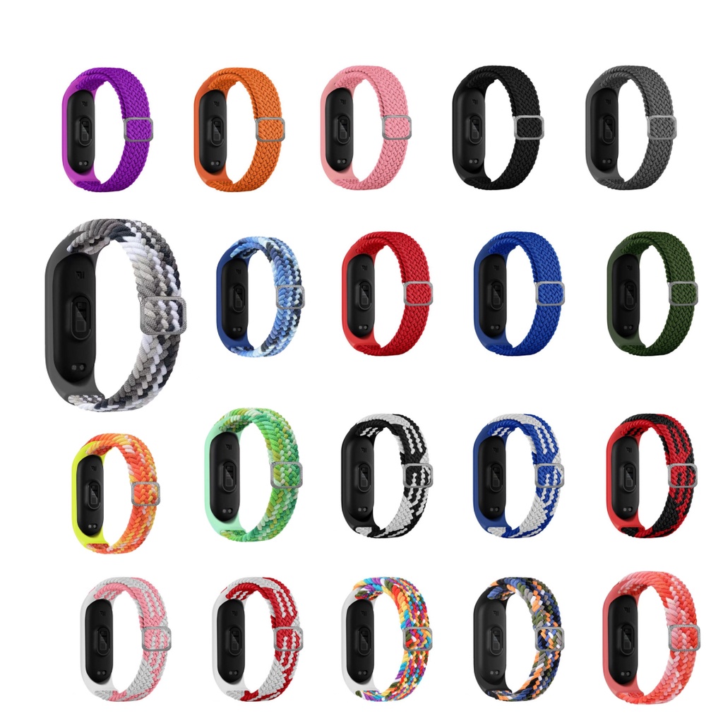 Strap Xiaomi Band Colorful strap MiBand 3 4 5 6 Nylon Braided Elastic Buckle Wrist