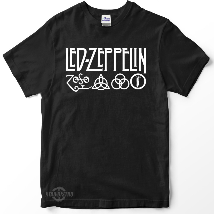 Kaos LED ZEPPELIN LOGO Kaos Band Led Zeppelin Rock N Roll Vintage