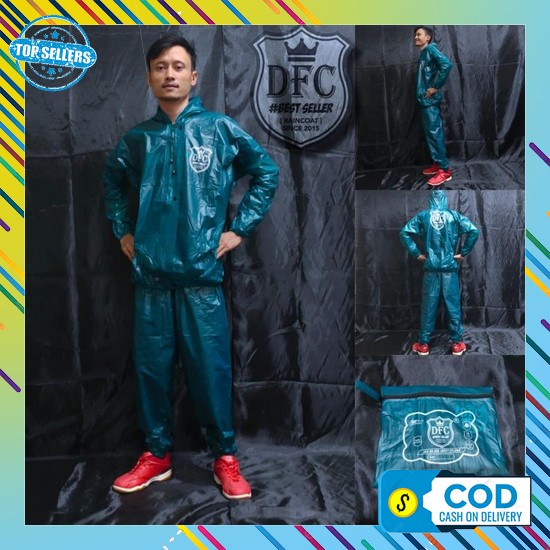 Jas Hujan Twins19 Jas Hujan Saku Kangguru Pria Wanita Dewasa Anti Air Bahan Taslan Import Raincoat M